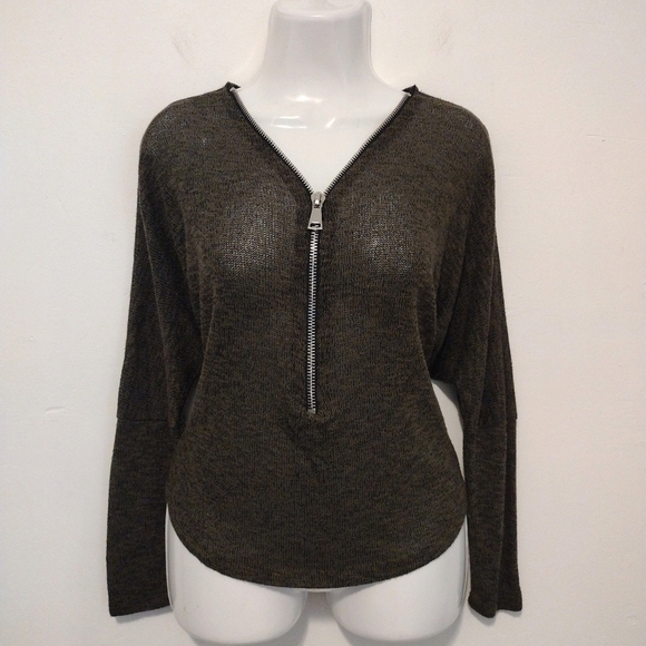 Hippie Love - Zipped Knit Long Sleeves Shirt - Picture 12 of 12